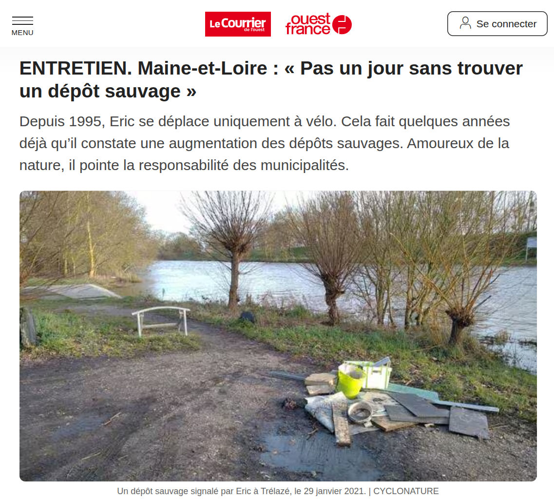 Entretien spécial dépôts sauvages avec Le Courrier de l'Ouest