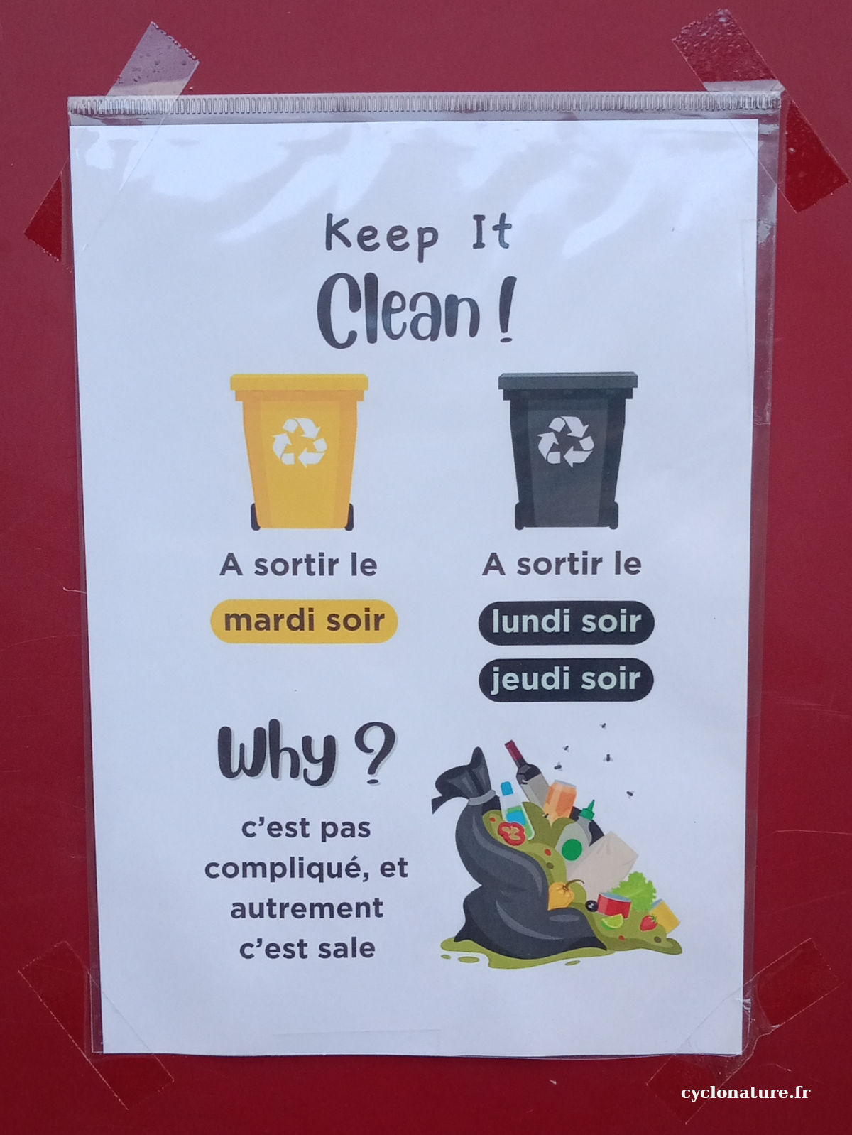 Angers: Encore une affiche pour dire stop aux poubelles sur les trottoirs