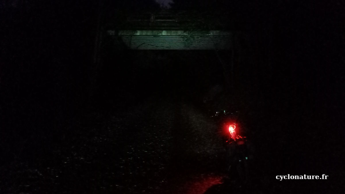 Balade à vélo en pleine nuit sur la voie verte Angers / Montreuil Juigné