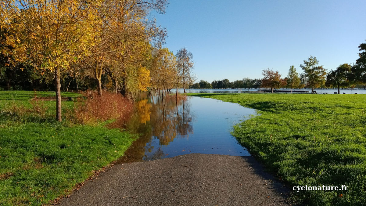 Crue d'automne de la Sarthe à Ecouflant