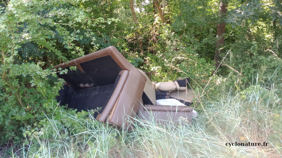 angers: Des canapés dans un fossé