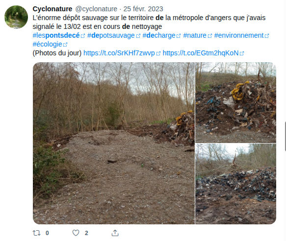 Capture d'écran de mon tweet du 25 février 2023