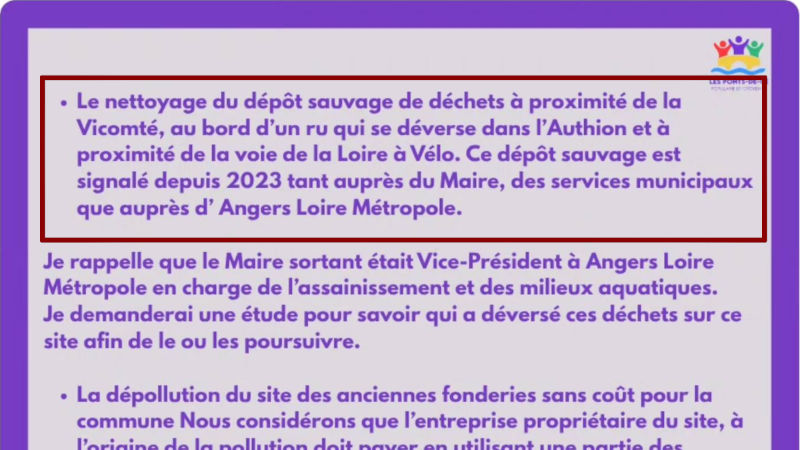 Le dépôt sauvage des Ponts de Cé à la une du conseil municipal