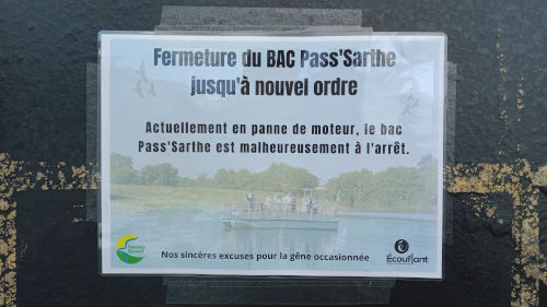 Le bac Pass Sarthe à Ecouflant est fermé