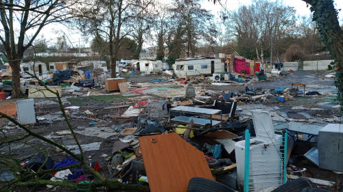 L'ancien camp de roms à Saint Barthélemy d'Anjou