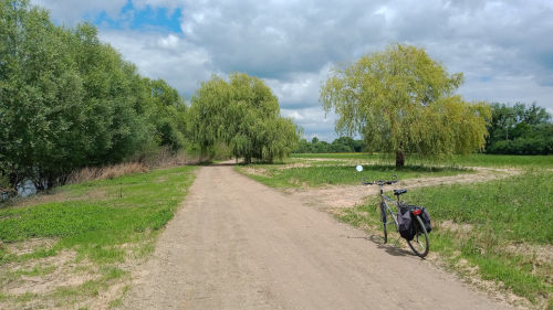 A vélo dans la gadoue entre Angers et Ecouflant