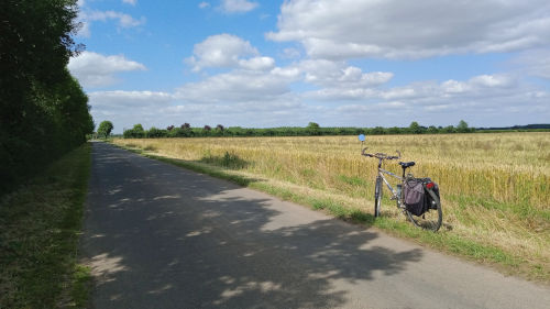 Sur la route du retour après la fête du vélo en Anjou